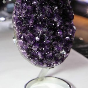 Amethyst Sculpture With Chrome Metal Stand-0