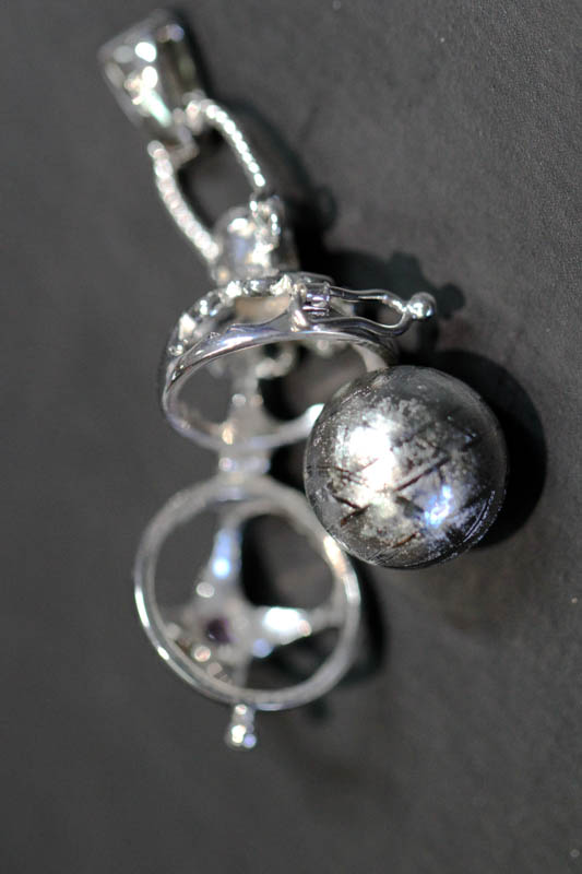 Meteorite Pendant Amethyst / Citrine / Moldovite-1558