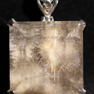 Silver Rutile Clear quartz pendant -0