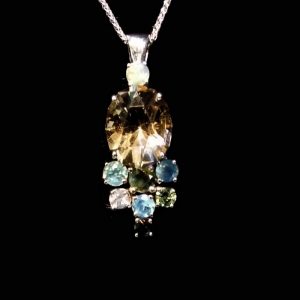 Pendant with Australian Citrine and Australian Party Sapphires-0