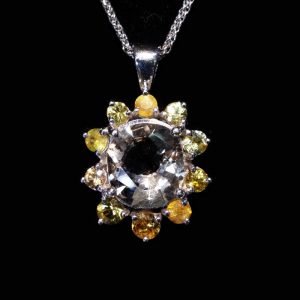 Pendant with Australian Citrine and Australian Party Sapphires-0