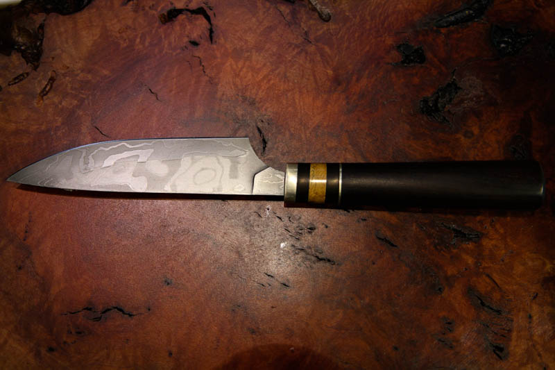 Mammoth Ivory Damascus Steel Kitchen Knife-0