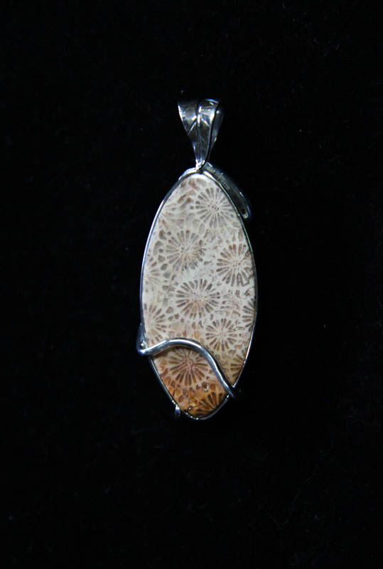 Fossil Coral pendant -3261
